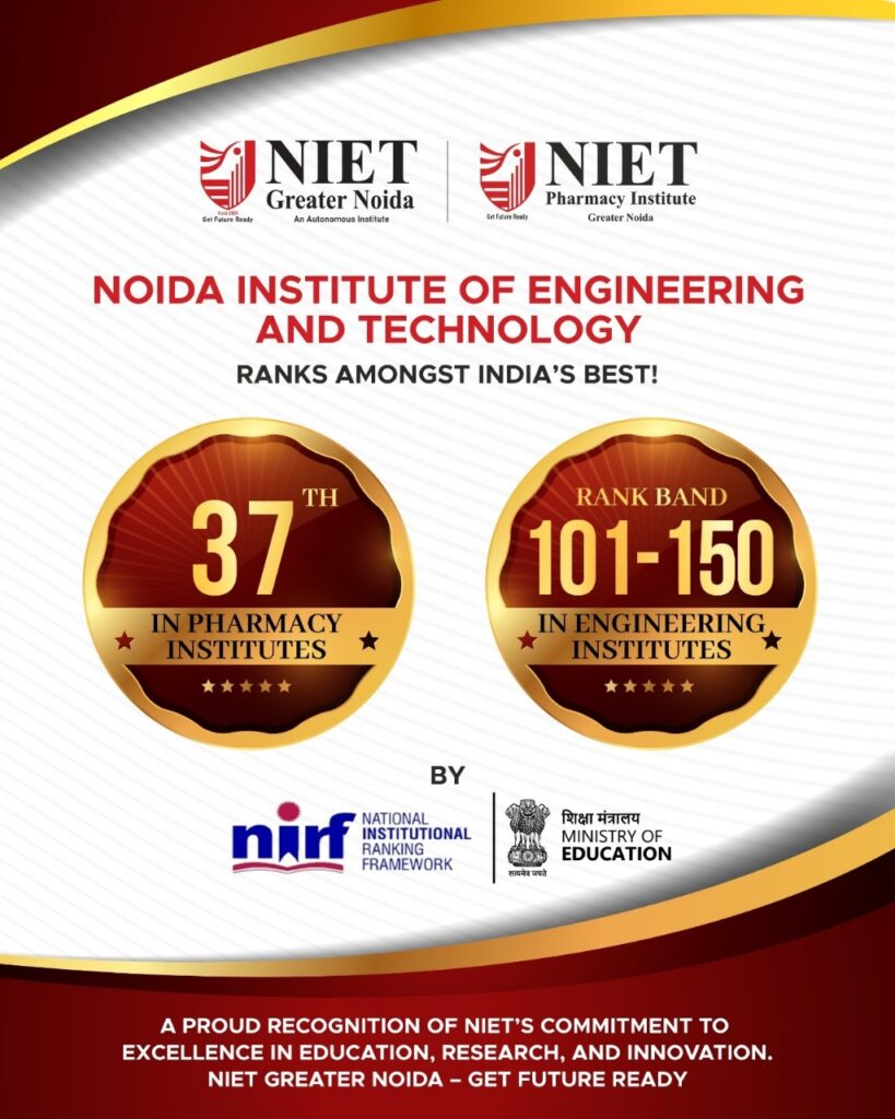 NIET Greater Noida Sets Benchmark in NIRF-2025 for Engineering and Pharmacy